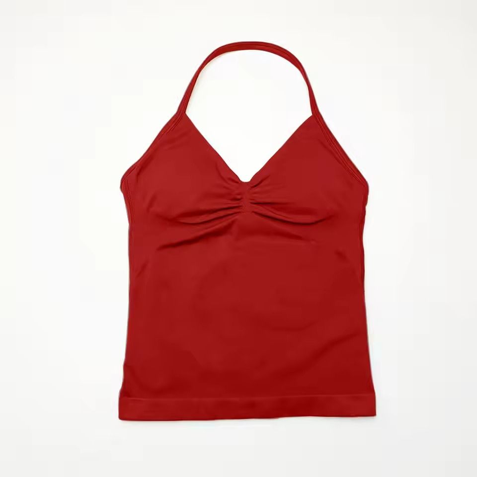 Longline Strappy Sports Yoga Tank Top Open Back Fitness Halter Bra 11