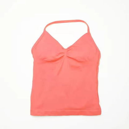 Longline Strappy Sports Yoga Tank Top Open Back Fitness Halter Bra 16