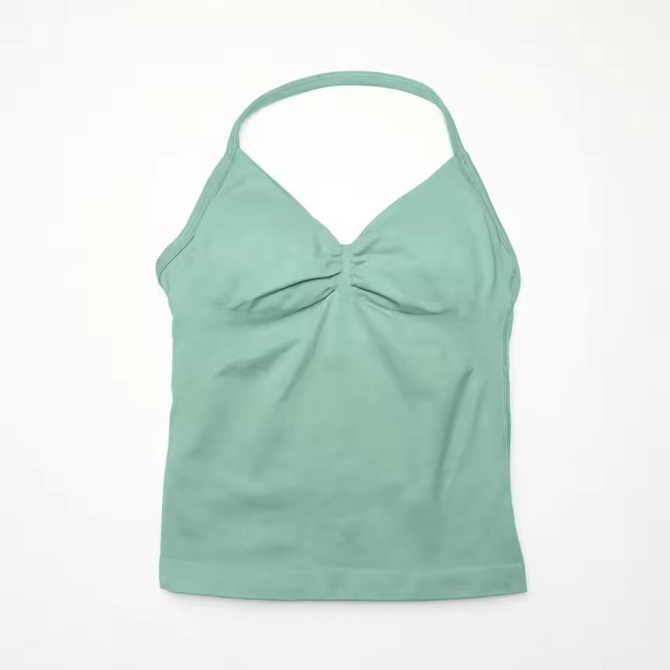 Longline Strappy Sports Yoga Tank Top Open Back Fitness Halter Bra 17
