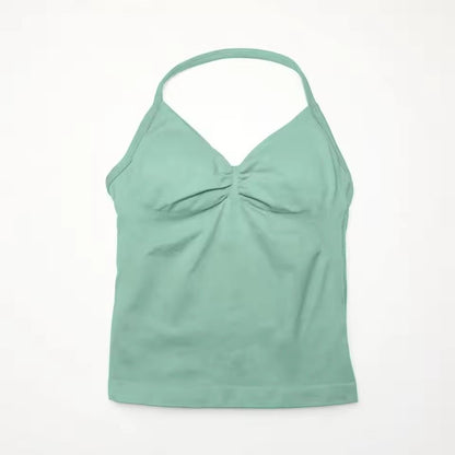 Longline Strappy Sports Yoga Tank Top Open Back Fitness Halter Bra 17