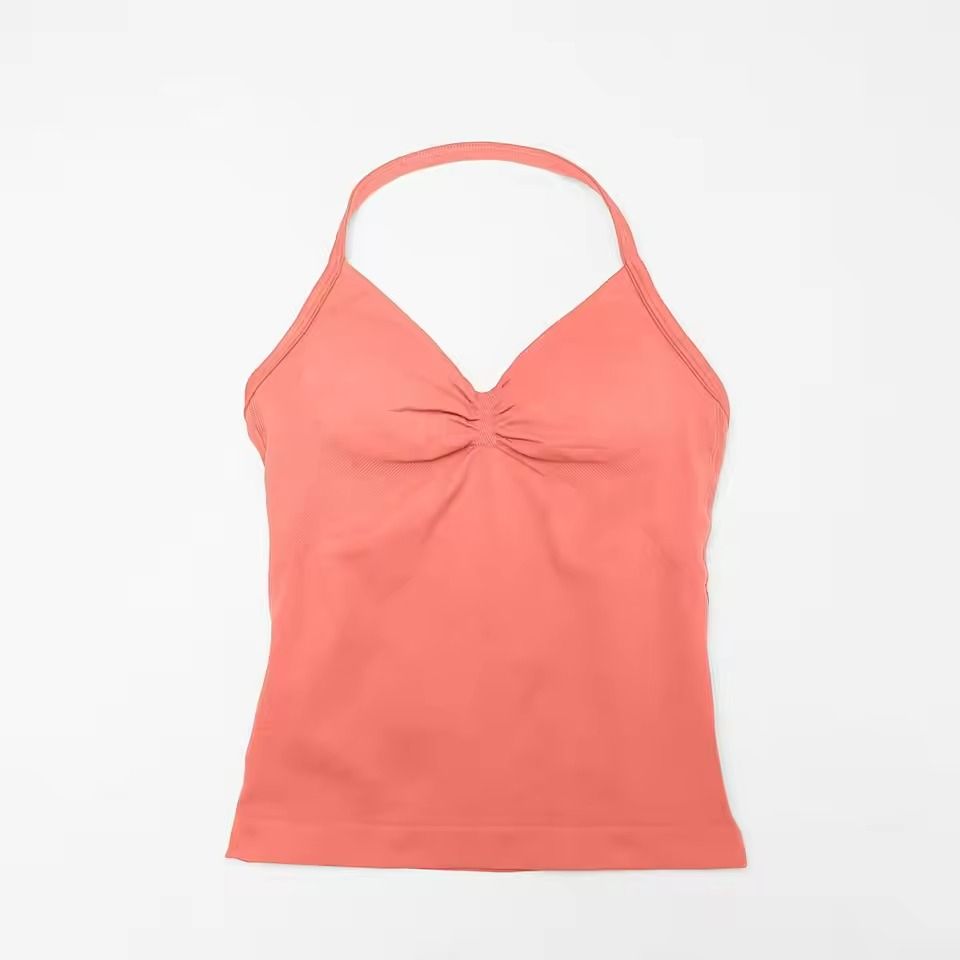 Longline Strappy Sports Yoga Tank Top Open Back Fitness Halter Bra 19