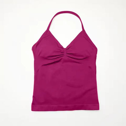 Longline Strappy Sports Yoga Tank Top Open Back Fitness Halter Bra 5