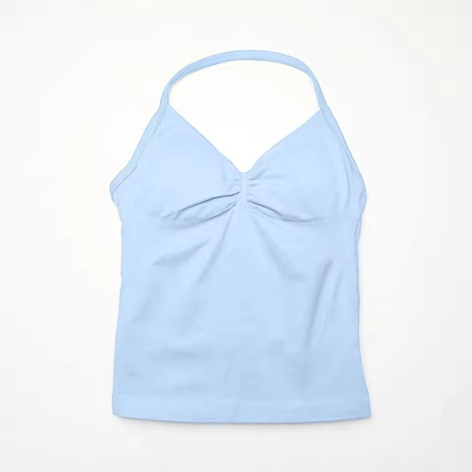 Longline Strappy Sports Yoga Tank Top Open Back Fitness Halter Bra 8