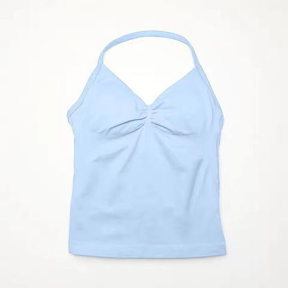 Longline Strappy Sports Yoga Tank Top Open Back Fitness Halter Bra 8