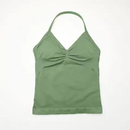 Longline Strappy Sports Yoga Tank Top Open Back Fitness Halter Bra 24
