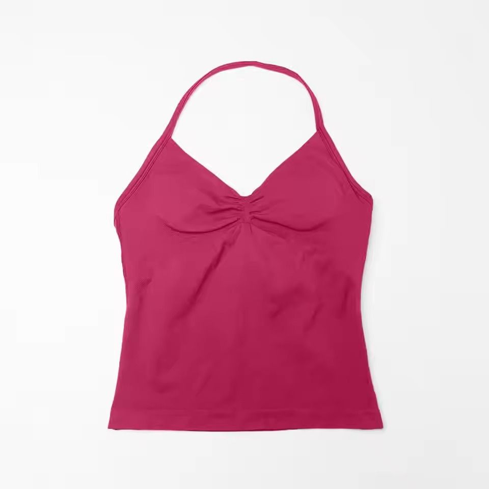 Longline Strappy Sports Yoga Tank Top Open Back Fitness Halter Bra 27