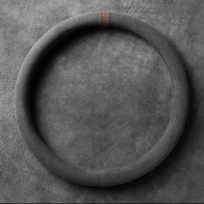 Universal Cowhide Suede Steering Wheel Cover for 37–38cm Car Wheels