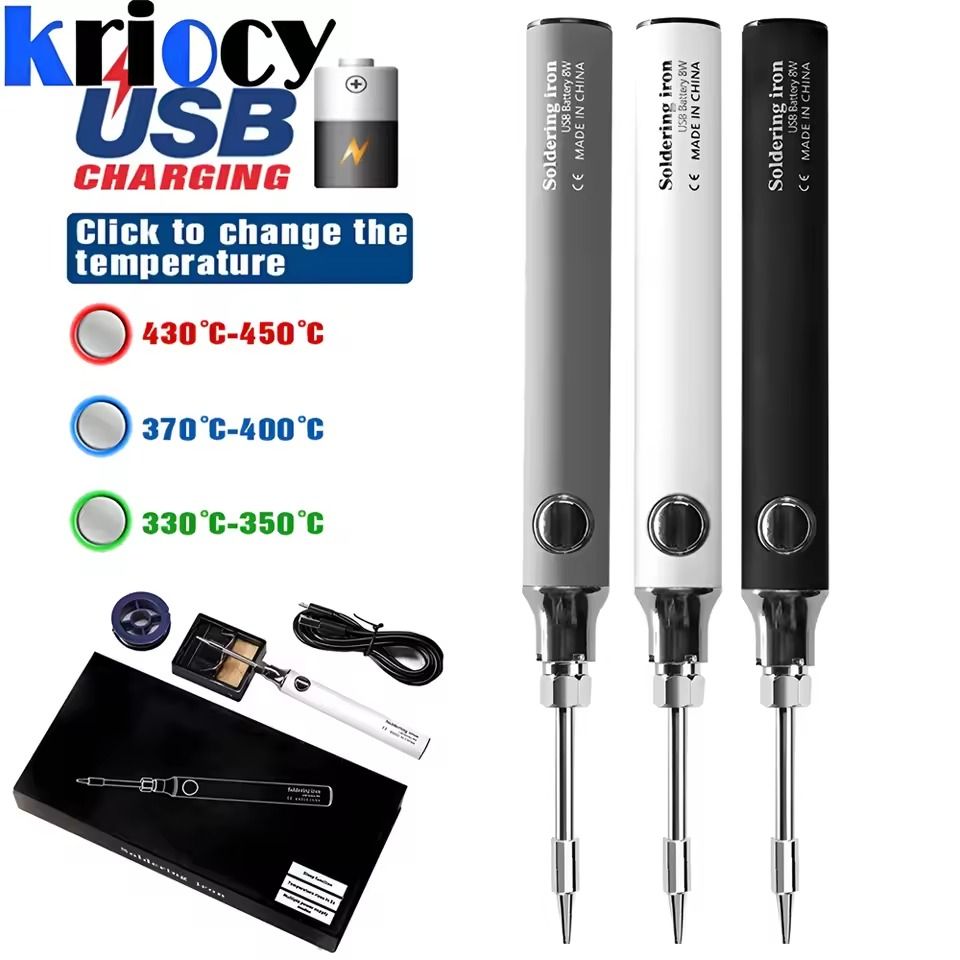 Portable USB Rechargeable Soldering Iron with Wireless Charging 8W Electric Welding Tool