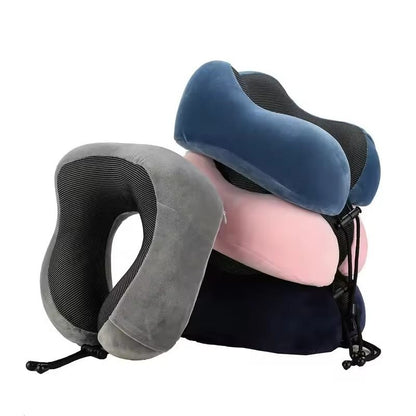 U Shaped Memory Foam Travel Neck Pillow With Massage Support 2