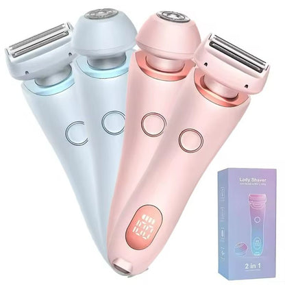 2 in 1 Electric Razor Bikini Trimmer and Face Shaver Waterproof Hair Removal
