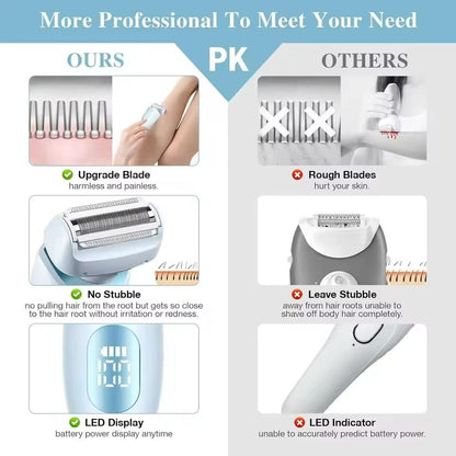2 In 1 Electric Razor Bikini Trimmer And Face Shaver Waterproof Hair Removal 4