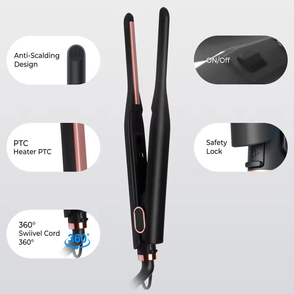 Small Adjustable Pencil Flat Iron For Short Hair And Beard Straightening 4