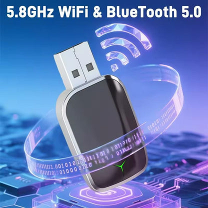 Wireless CarPlay And Android Auto Adapter Low Latency 5GHz Plug And Play 3
