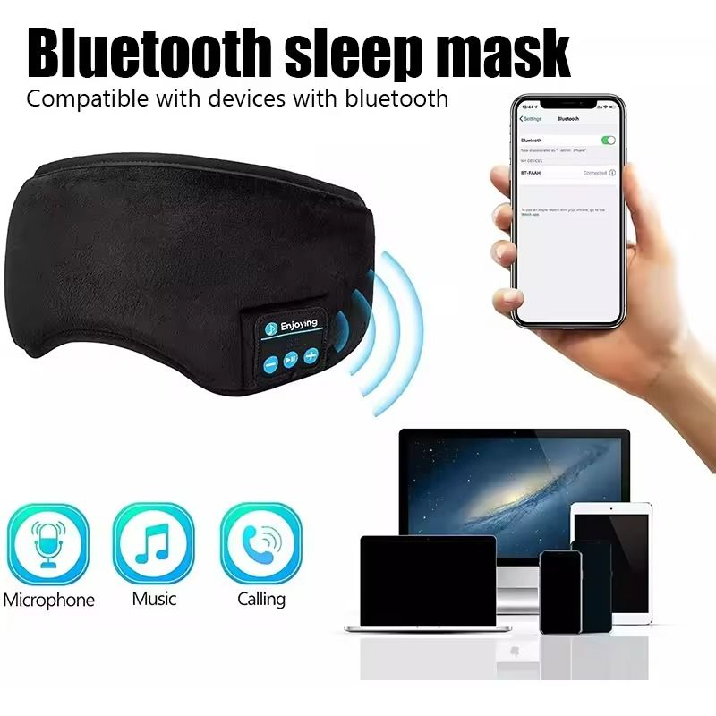 Bluetooth Wireless Sleep Headphones Eye Mask With Soft Elastic Band 4