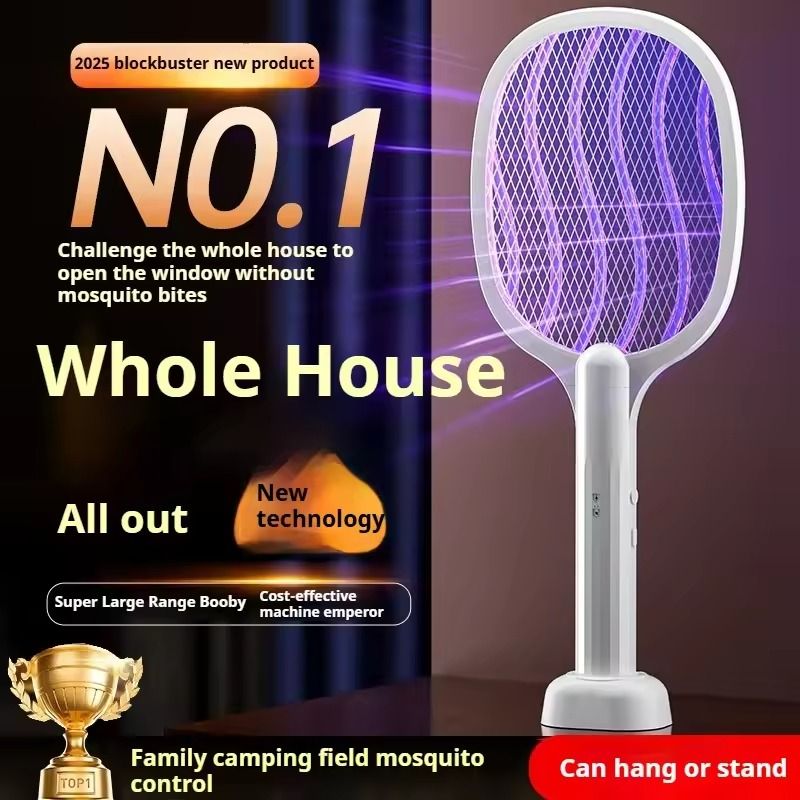 Portable Electric Mosquito Killer Silent Long Handle Camping Insect Trap