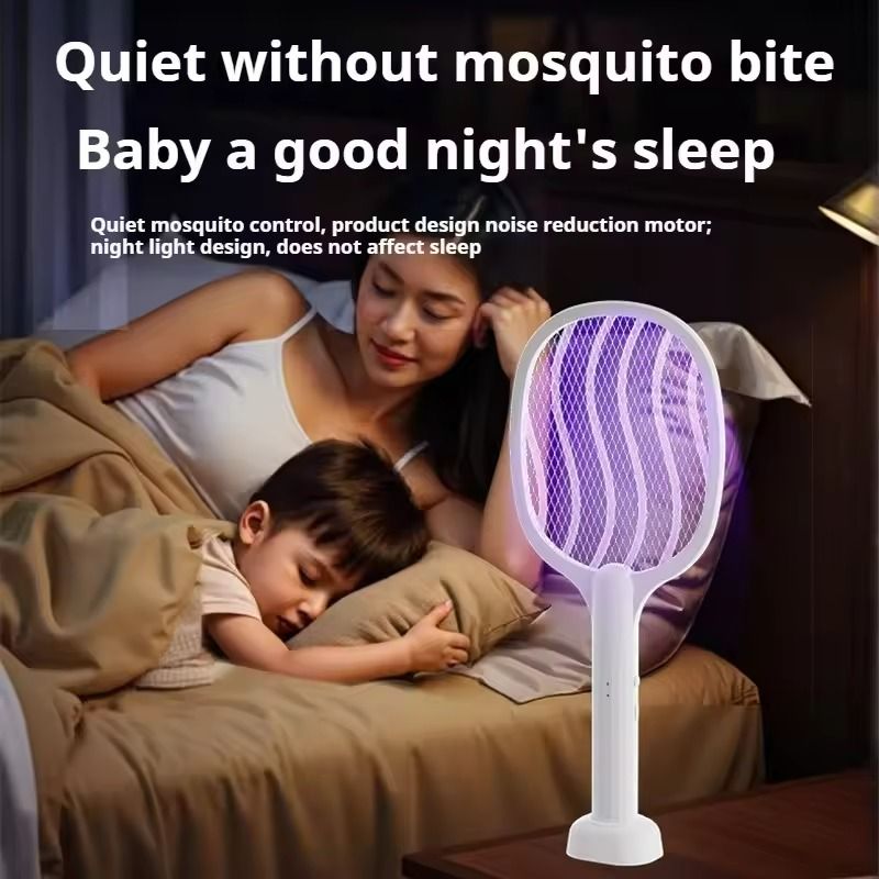 Portable Electric Mosquito Killer Silent Long Handle Camping Insect Trap 1