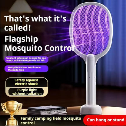 Portable Electric Mosquito Killer Silent Long Handle Camping Insect Trap 2