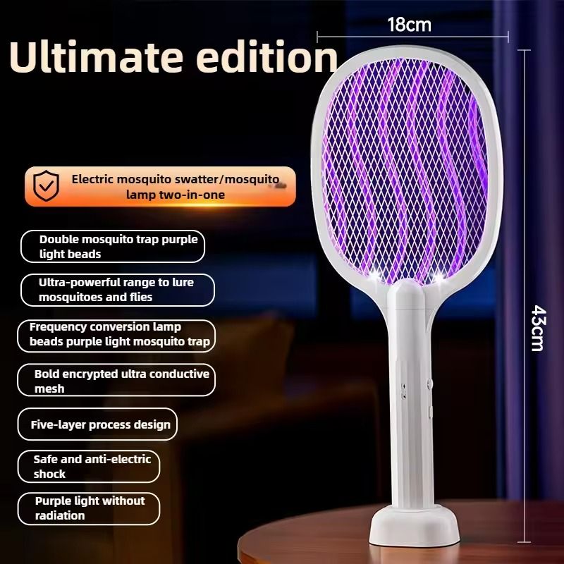 Portable Electric Mosquito Killer Silent Long Handle Camping Insect Trap 6