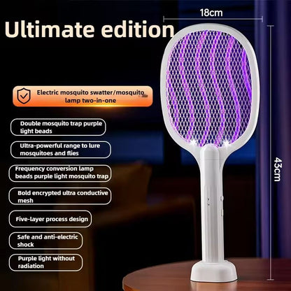 Portable Electric Mosquito Killer Silent Long Handle Camping Insect Trap 6