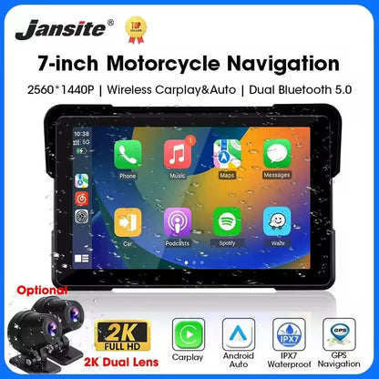 Motorcycle CarPlay Android Auto DVR Navigation Display Waterproof Monitor