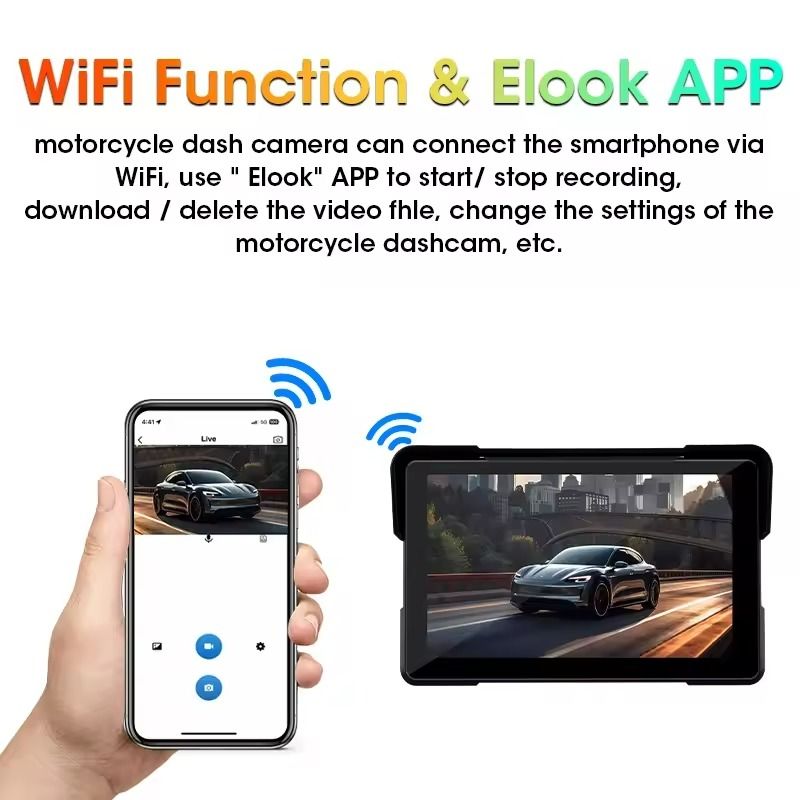 Motorcycle CarPlay Android Auto DVR Navigation Display Waterproof Monitor 5