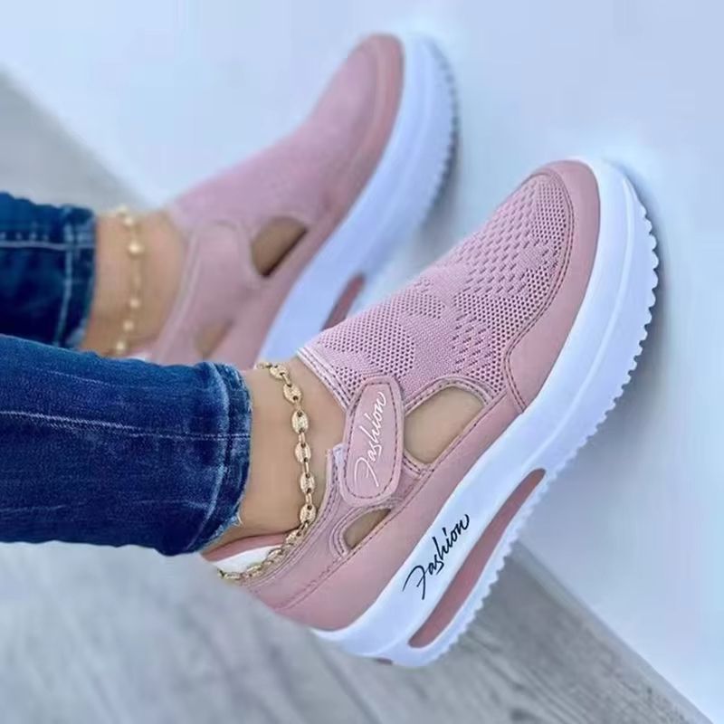 Breathable Pink Canvas Platform Sneakers For Women  Lightweight Casual Tennis Shoe For Everyday Com 2