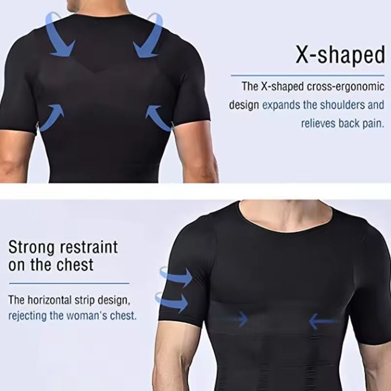 SculptFit Mens Compression Undershirt Slimming Shapewear For Gynecomastia  Tummy Control 2
