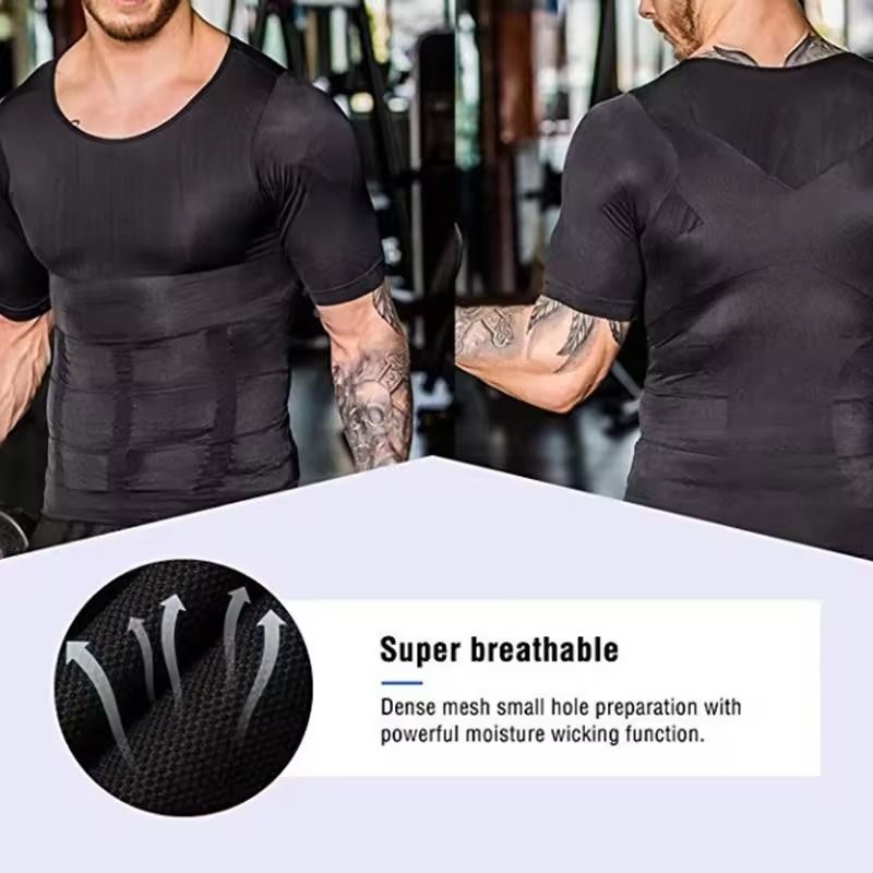 SculptFit Mens Compression Undershirt Slimming Shapewear For Gynecomastia  Tummy Control 4