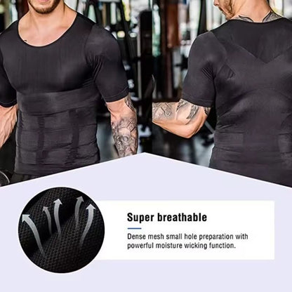 SculptFit Mens Compression Undershirt Slimming Shapewear For Gynecomastia  Tummy Control 4