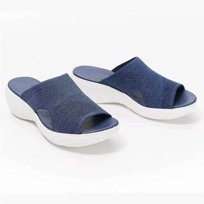 Women Lightweight Slip On Sandals With Low Heels  Elastic Summer Shoes For Casual Comfort 1