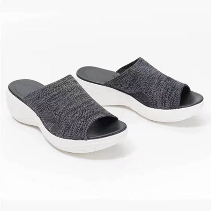 Women Lightweight Slip On Sandals With Low Heels  Elastic Summer Shoes For Casual Comfort 6