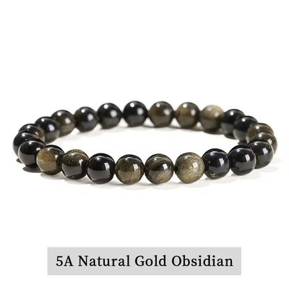 Natural Stone Bead Bracelet With Amethyst Tiger Eye And Crystal Quartz 9