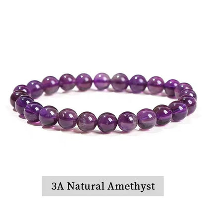 Natural Stone Bead Bracelet With Amethyst Tiger Eye And Crystal Quartz 11