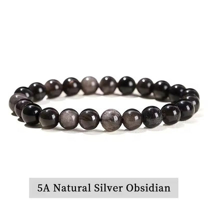 Natural Stone Bead Bracelet With Amethyst Tiger Eye And Crystal Quartz 1