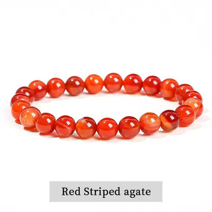 Natural Stone Bead Bracelet With Amethyst Tiger Eye And Crystal Quartz 8
