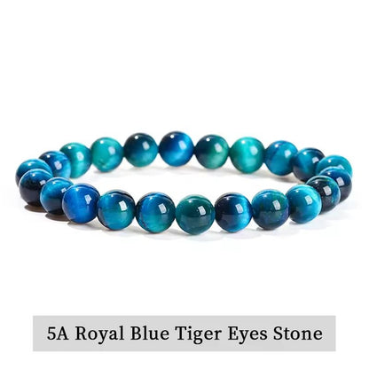 Natural Stone Bead Bracelet With Amethyst Tiger Eye And Crystal Quartz 15
