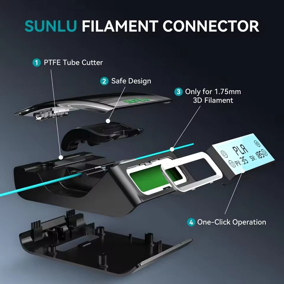 Filament Connector Kit For 175mm 3D Printer Filament With PTFE Sleeves 4