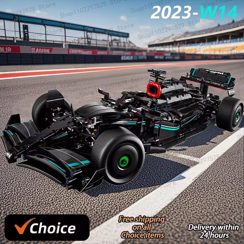 F1 W14 Racing Car Building Kit with 1642 Pieces and 1 to 8 Scale Design