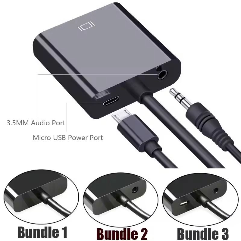 HDMI To VGA Adapter Cable For Laptop Tablet And TV Connection 4