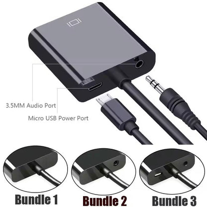 HDMI To VGA Adapter Cable For Laptop Tablet And TV Connection 4