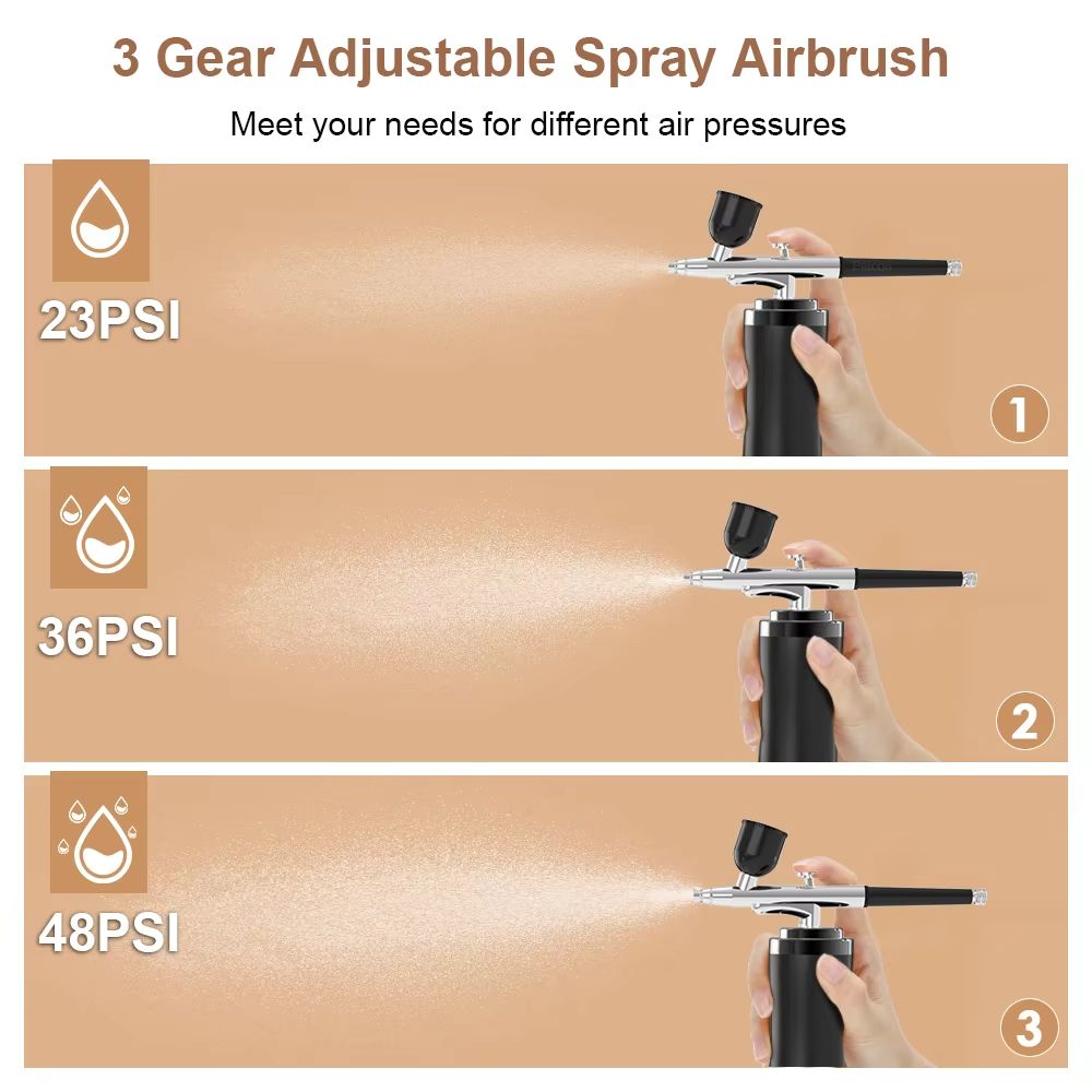 Mini Portable Airbrush Kit With Compressor  Handheld Nail Art And Cake Decorating Sprayer Gun 4