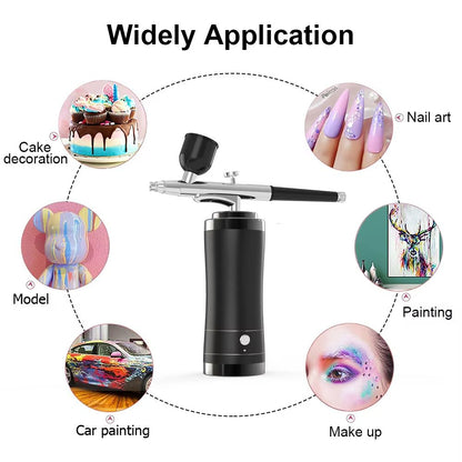 Mini Portable Airbrush Kit With Compressor  Handheld Nail Art And Cake Decorating Sprayer Gun 5