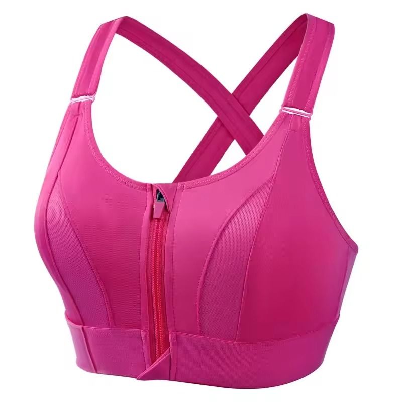 Front Zipper Sports Bra With Adjustable Straps And Shockproof Support For Women 9