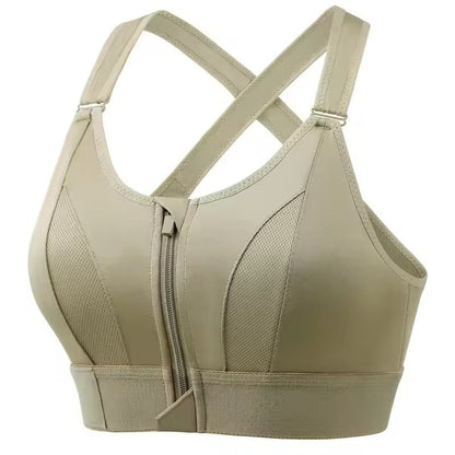 Front Zipper Sports Bra With Adjustable Straps And Shockproof Support For Women 6
