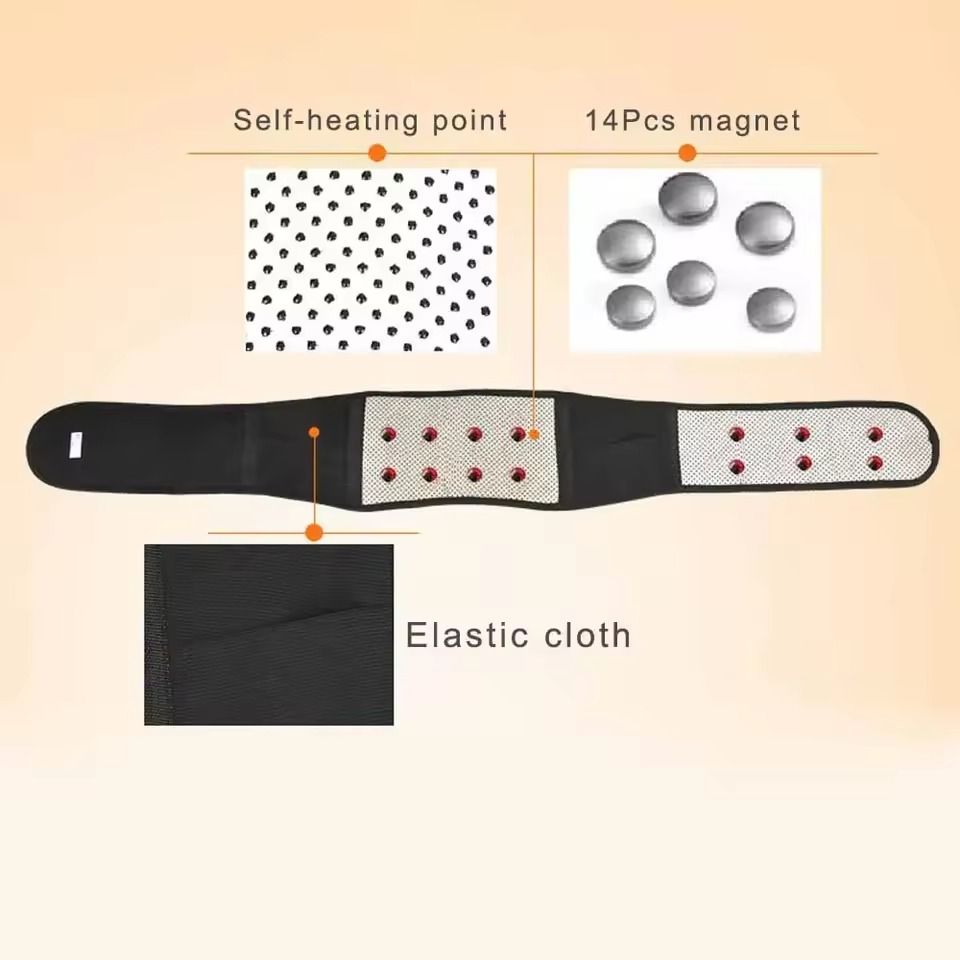 Adjustable Lumbar Support Belt With Self Heating And Magnetic Therapy 4