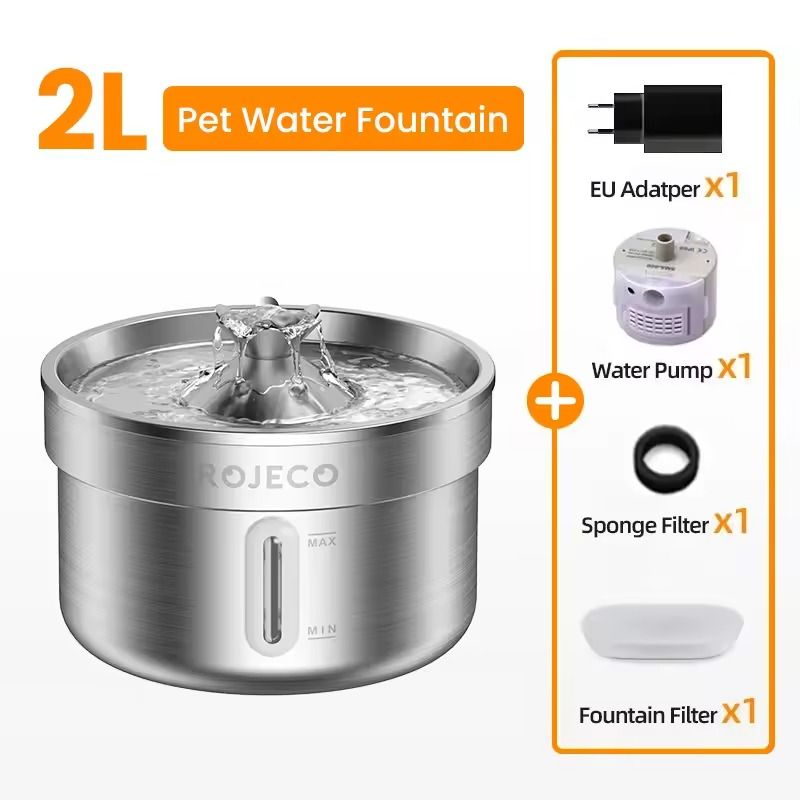 Stainless Steel Automatic Pet Water Fountain With Smart Sensor For Cats And Dogs 6