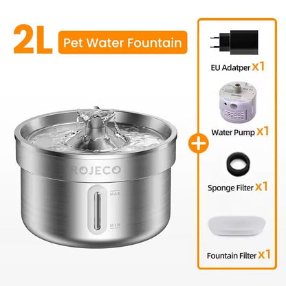 Stainless Steel Automatic Pet Water Fountain With Smart Sensor For Cats And Dogs 6