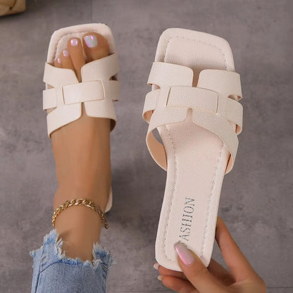Women Casual Outdoor Flat Sandals  Fashion Slip On Slippers For Summer Comfort 6