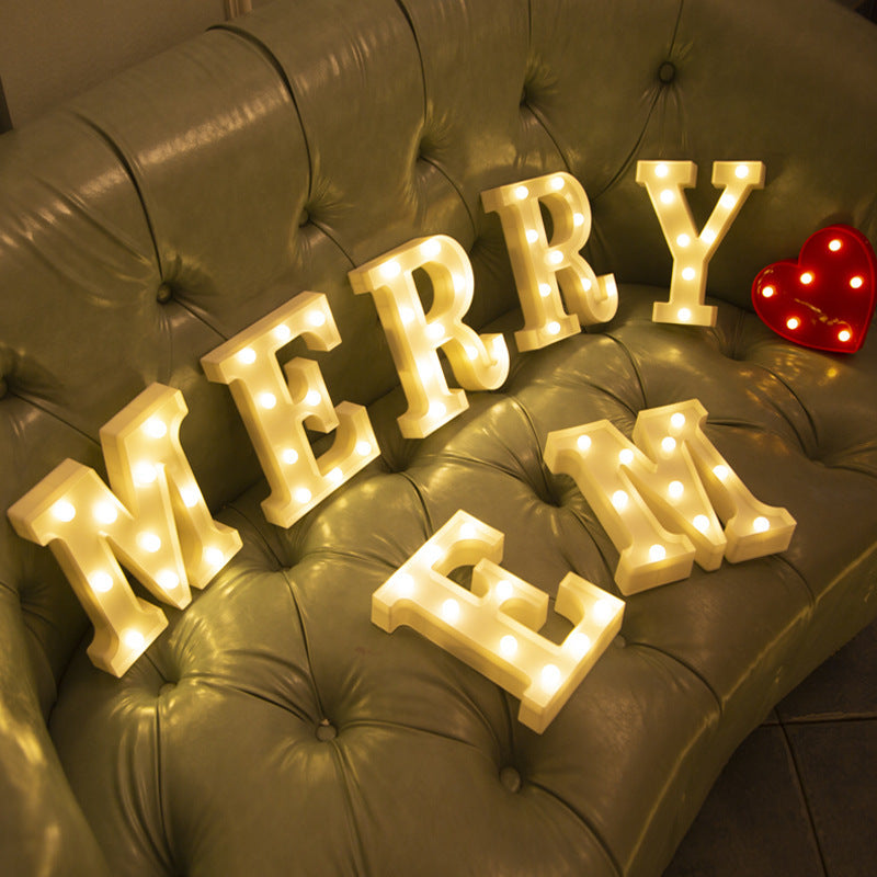 Battery Powered Alphabet Letter LED Lights, Luminous Warm Night Number Lamp for Home Decor, Christmas, Wedding, Birthday