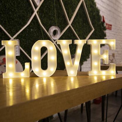Battery Powered Alphabet Letter LED Lights, Luminous Warm Night Number Lamp for Home Decor, Christmas, Wedding, Birthday
